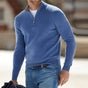 Men's long-sleeve quarter-zip mock neck sweater