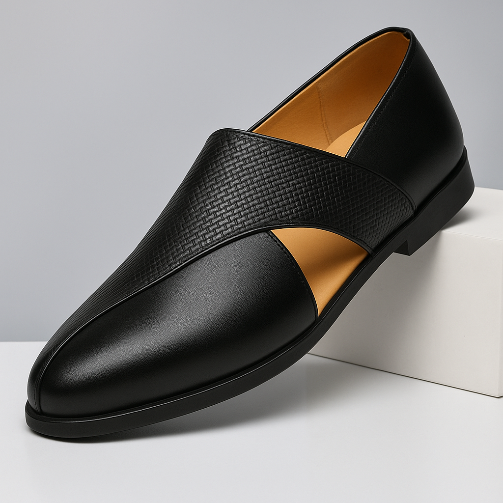 Classic slip-on loafers available in brown or black