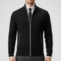 Men's stand collar knitted cardigan with full zip and two front pockets