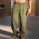 Men's Linen Wide-Leg Trousers, Breathable Relaxed Fit Lightweight Summer Pants