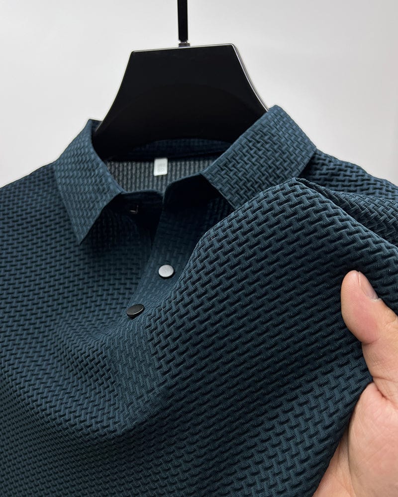 Men's Short Sleeve Polo Shirt, Breathable Patterned Casual Summer Polo Regular Fit