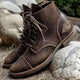 Men's vintage lace-up ankle boots with round toes and low heels