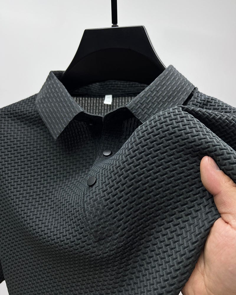 Men's Short Sleeve Polo Shirt, Breathable Patterned Casual Summer Polo Regular Fit