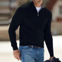 Men's quarter-zip jumper with mock neck, long sleeves and ribbed cuffs