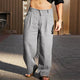 Men's Linen Wide-Leg Trousers, Breathable Relaxed Fit Lightweight Summer Pants