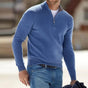Men's quarter-zip jumper with mock neck, long sleeves and ribbed cuffs