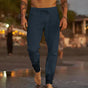 Men's Linen Beach Trousers, Relaxed Fit Elastic Waist Lightweight Summer Pants
