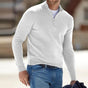 Men's quarter-zip jumper with mock neck, long sleeves and ribbed cuffs