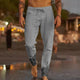 Men's Linen Beach Trousers, Relaxed Fit Elastic Waist Lightweight Summer Pants