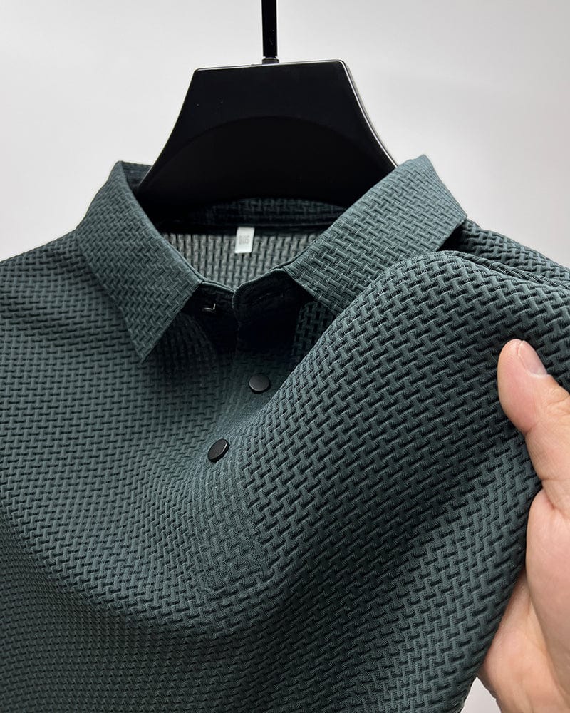 Men's Short Sleeve Polo Shirt, Breathable Patterned Casual Summer Polo Regular Fit