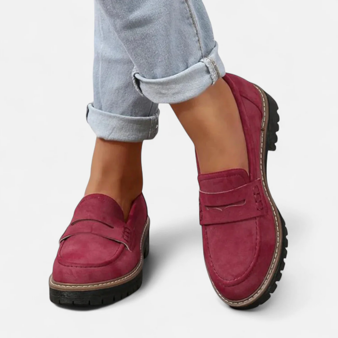 Unisex penny loafers with lug soles