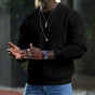 Men's textured crew neck jumper with long sleeves and ribbed trims