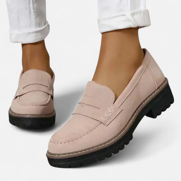 Unisex penny loafers with lug soles