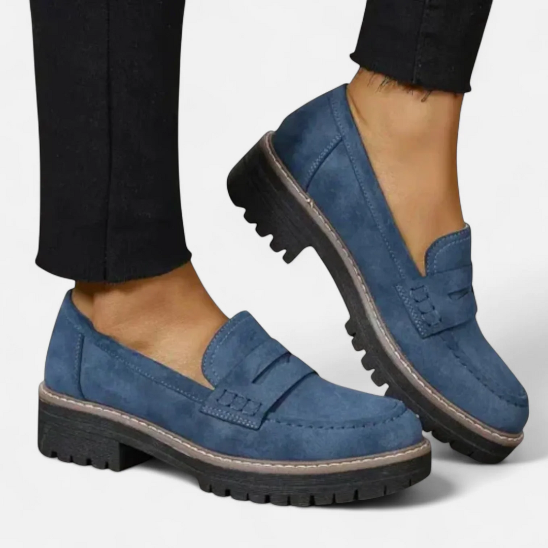 Unisex penny loafers with lug soles