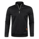 Men's textured half-zip jumper with funnel neck and long sleeves
