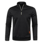 Men's textured half-zip jumper with funnel neck and long sleeves