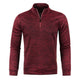 Men's textured half-zip jumper with funnel neck and long sleeves