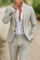 Men's slim fit blazer and trousers set with notched lapels and pockets