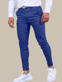 Men's skinny chino trousers with tapered legs and button fastening