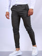 Men's skinny chino trousers with tapered legs and button fastening
