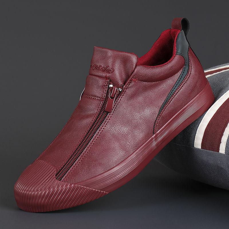 Men's Casual Leather Shoes, Durable Lace-Up Smart Casual City Shoes for Everyday Wear