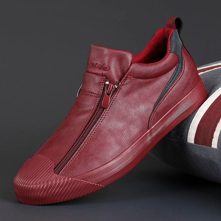 Men's Casual Leather Shoes, Durable Lace-Up Smart Casual City Shoes for Everyday Wear
