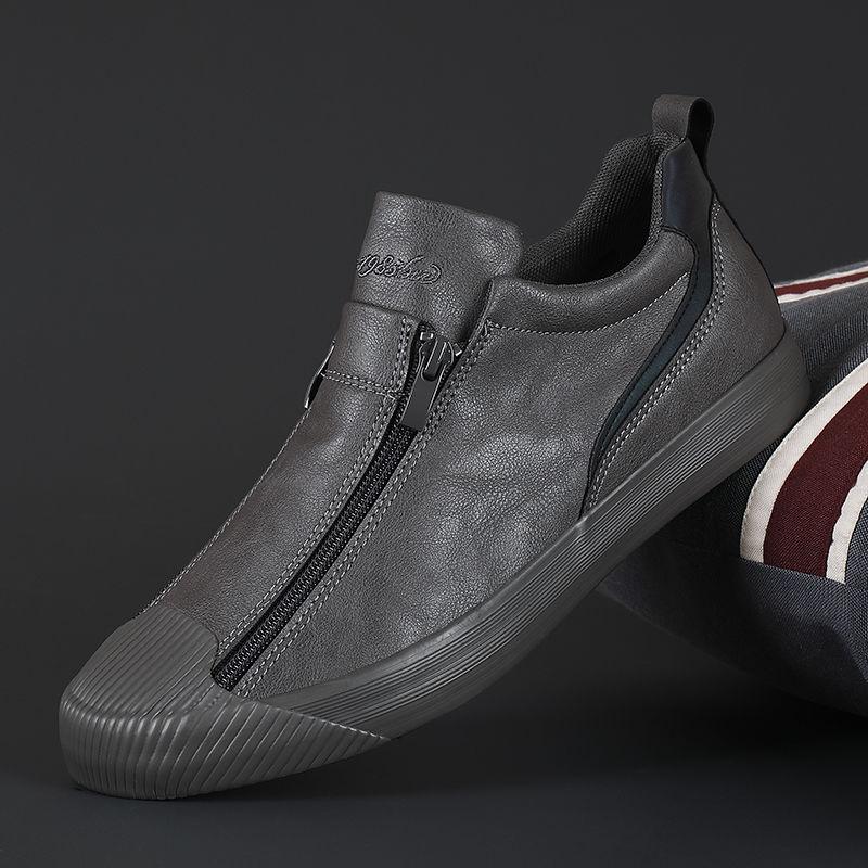 Men's Casual Leather Shoes, Durable Lace-Up Smart Casual City Shoes for Everyday Wear