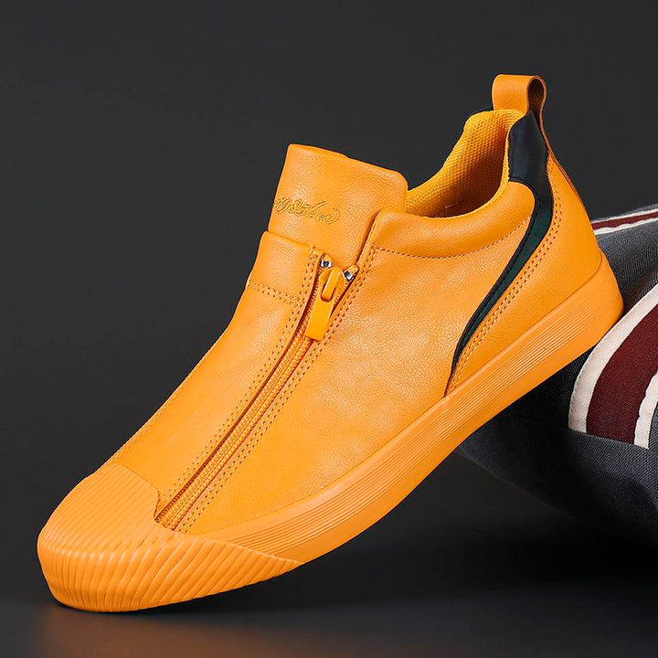 Men's Casual Leather Shoes, Durable Lace-Up Smart Casual City Shoes for Everyday Wear