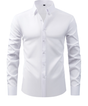 Men's plain long sleeve formal shirt with pointed collar and button front