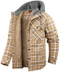 Men's checked hooded jacket with button front and contrasting lining