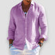 Men's long-sleeve shirt with open collar and button front