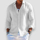 Men's long-sleeve shirt with open collar and button front
