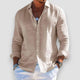 Men's long-sleeve shirt with open collar and button front