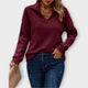 Casual knit sweater with crew neck and long sleeves