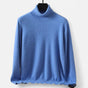 Men's plain roll neck jumper with long sleeves and ribbed trims