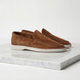 Men's Suede Slip On Loafers, Apron Toe, Moccasin Stitch