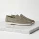 Men's Suede Slip On Loafers, Apron Toe, Moccasin Stitch
