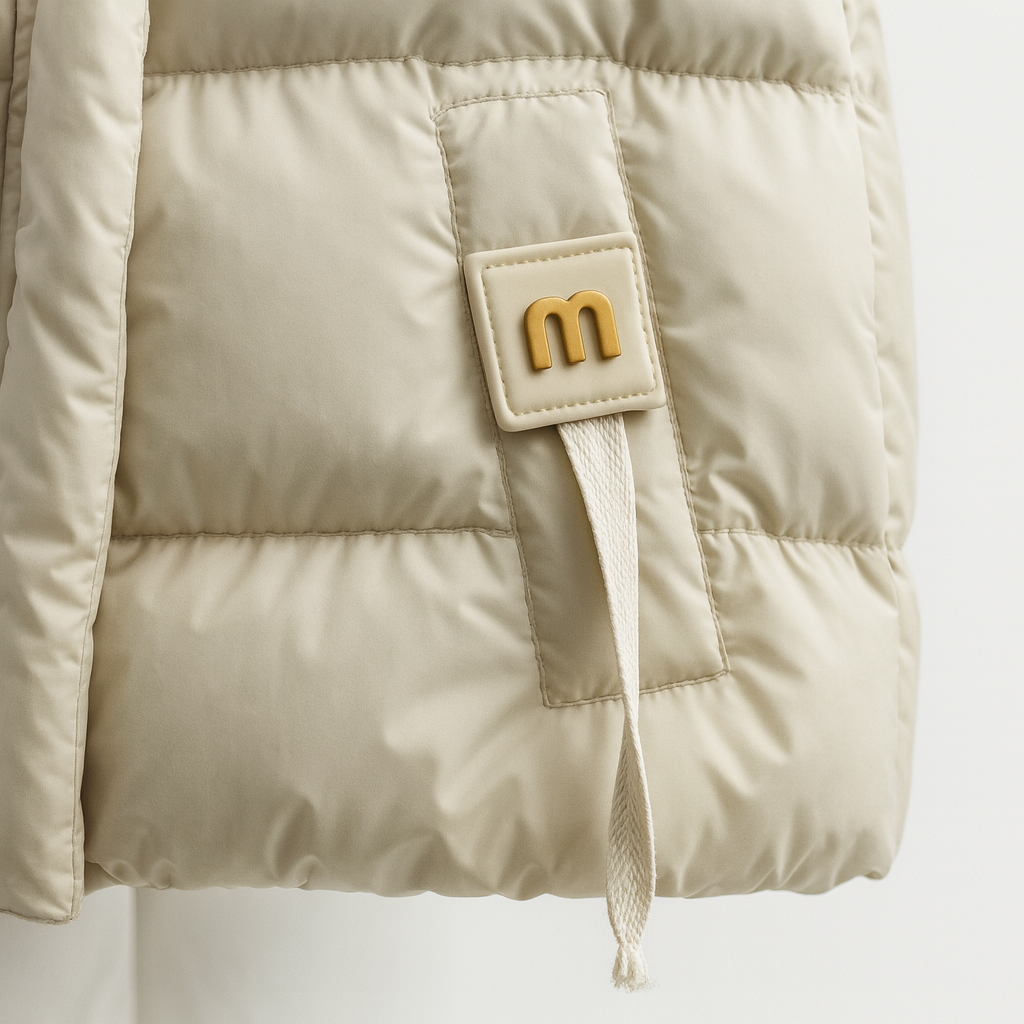 Quilted hooded puffer jacket with ribbed cuffs and front pockets