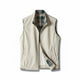 Sleeveless plaid-lined gilet vest with stand collar, zip front and zipped pockets