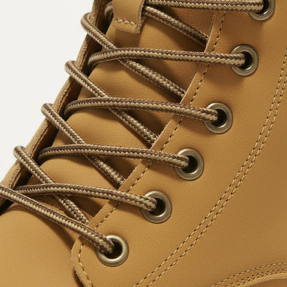 Men's lace-up ankle snow boot with padded collar and lugged sole