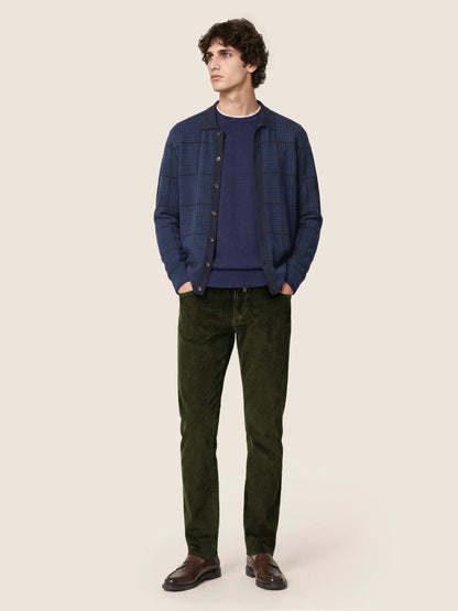 Unisex jacquard piquet cardigan with textured finish