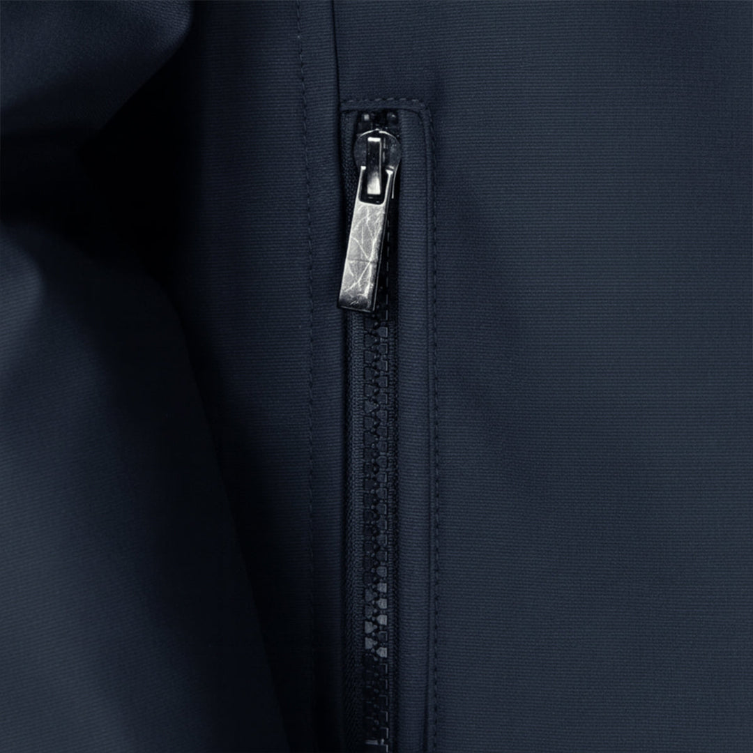 Men's full-zip jacket with stand collar, fleece-style lining and ribbed cuffs