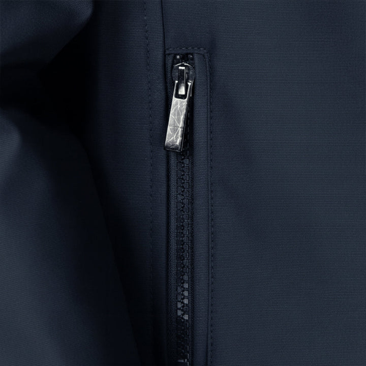 Men's full-zip jacket with stand collar, fleece-style lining and ribbed cuffs