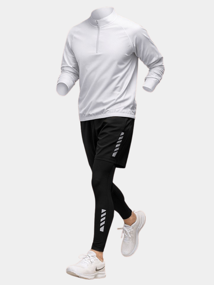Men's Activewear Set, Long Sleeve Quarter-Zip Top and Trousers Tracksuit Co-ord
