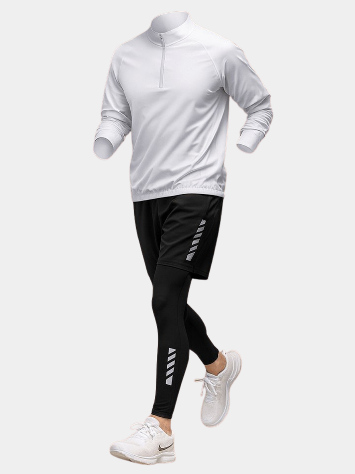 Men's Activewear Set, Long Sleeve Quarter-Zip Top and Trousers Tracksuit Co-ord