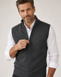 Men's knitted zip-up vest with mock neck and side pockets