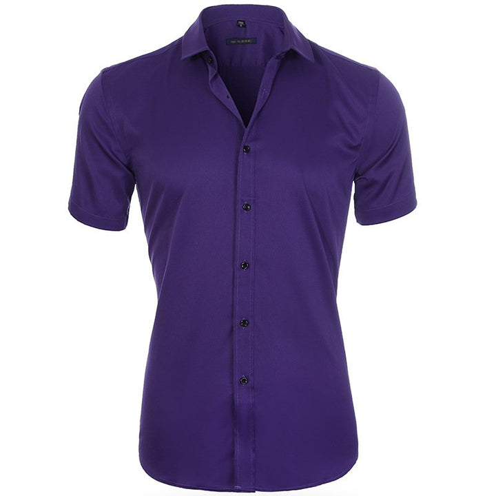 Men's Slim Fit Shirt, Short Sleeve Fitted Casual Smart Summer Shirt for Everyday Wear
