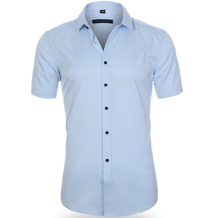 Men's Slim Fit Shirt, Short Sleeve Fitted Casual Smart Summer Shirt for Everyday Wear