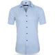 Men's Slim Fit Shirt, Short Sleeve Fitted Casual Smart Summer Shirt for Everyday Wear