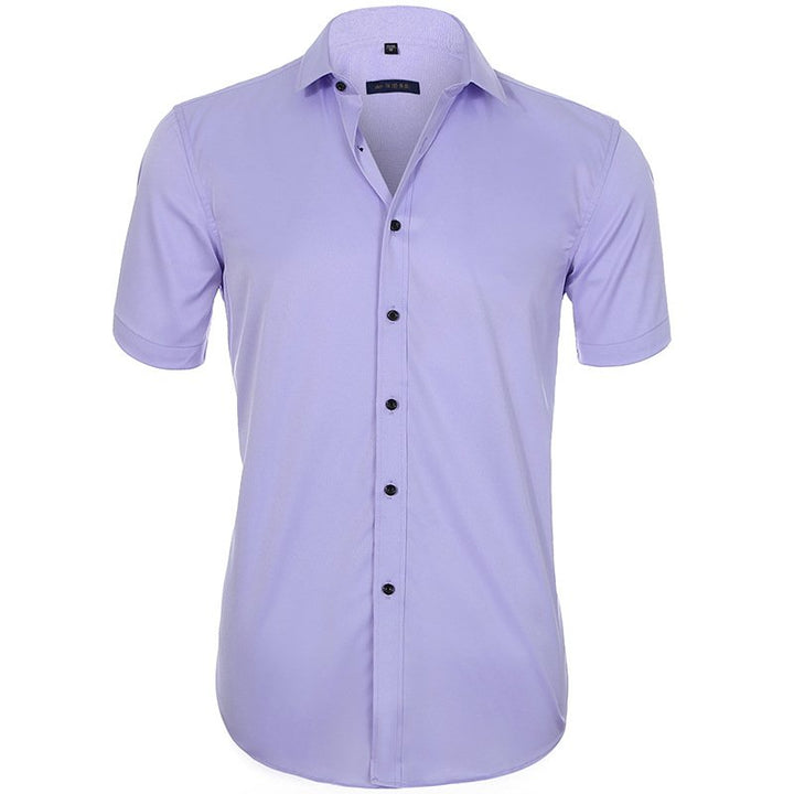 Men's Slim Fit Shirt, Short Sleeve Fitted Casual Smart Summer Shirt for Everyday Wear